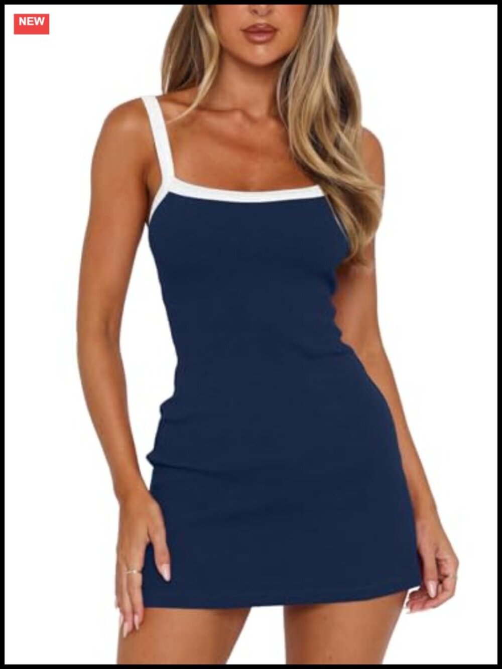 Sleeveless Ribbed Bodycon Square Neck Mini Dress